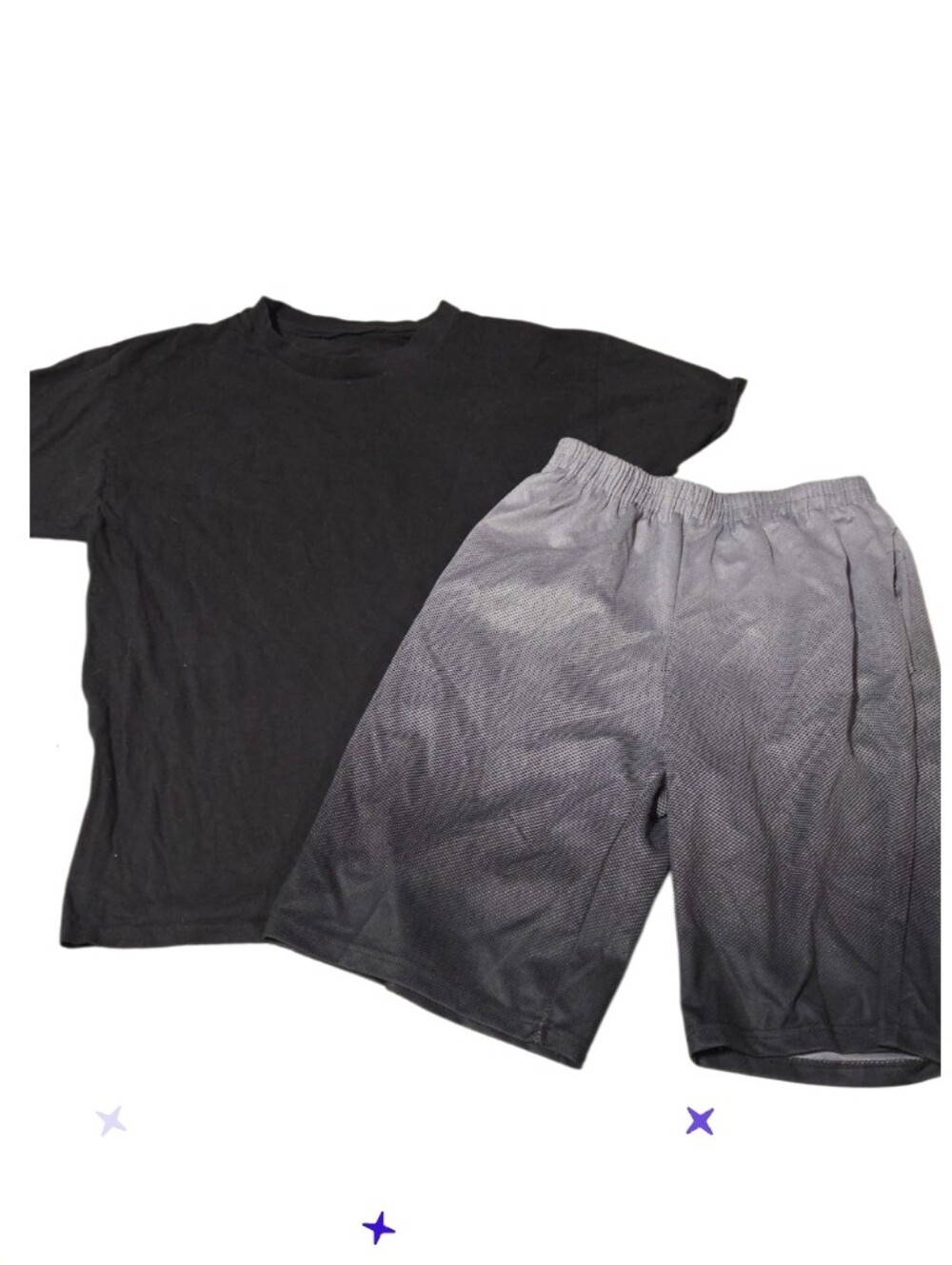 Cougar Boys Black to Light Gray Gradient Athletic Shorts10/12 Med